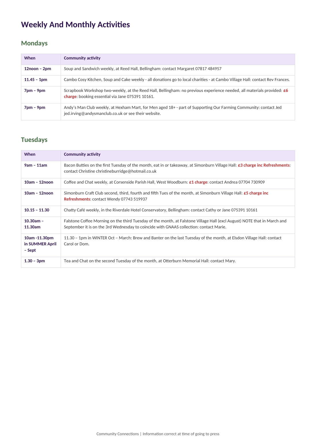 Community Connections leaflet page 2