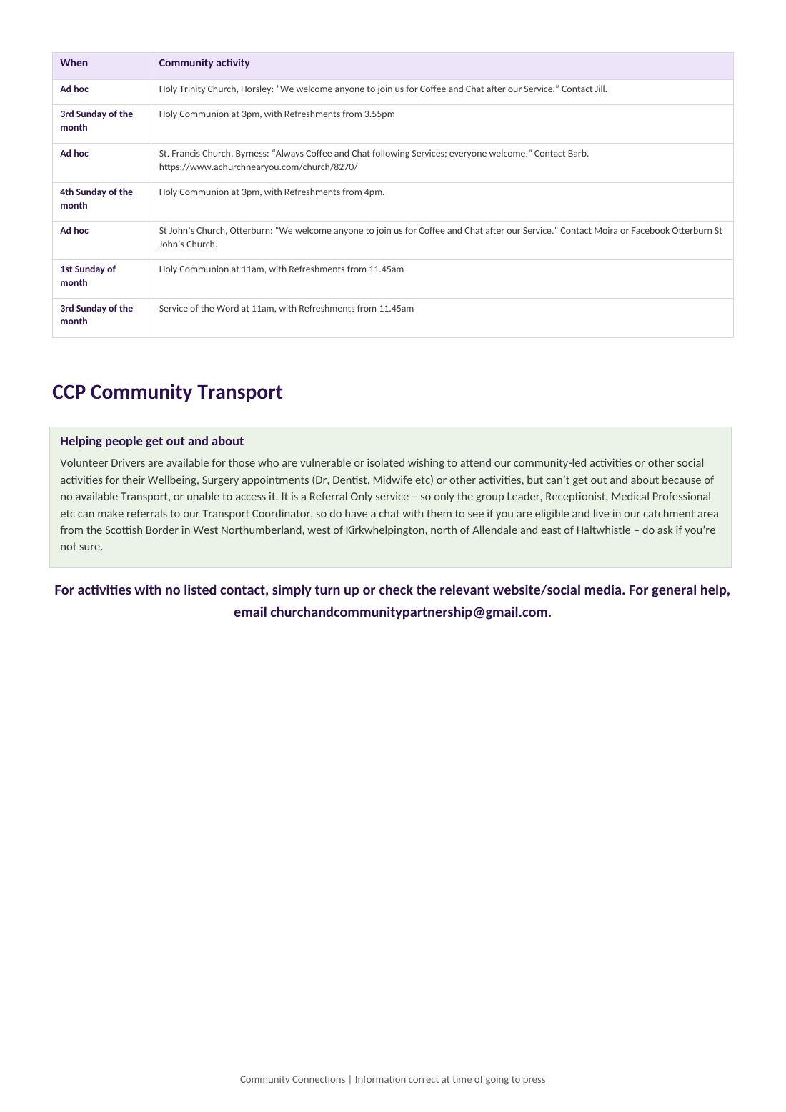 Community Connections leaflet page 6